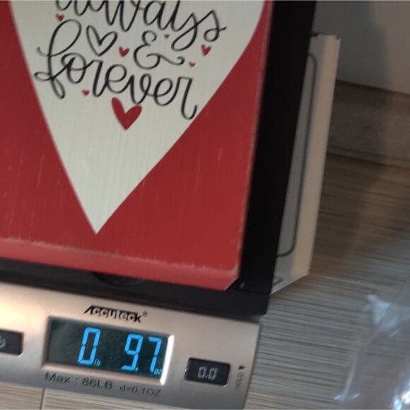 Always and Forever Red Wooden‎ Valentine's Day Heart Love Wall Tabletop Decor - Picture 8 of 9